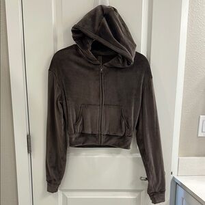 Skims - Velour Hooded Zip-Up Jacket